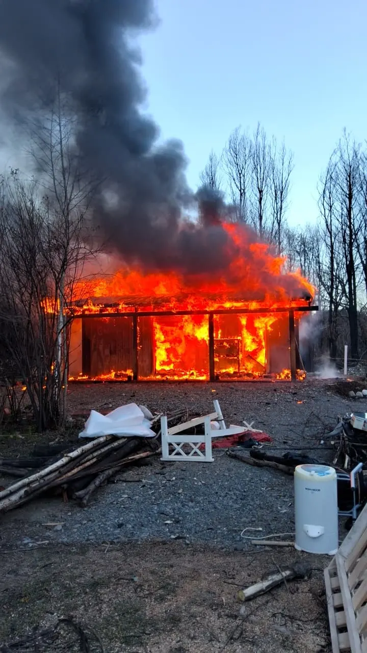 July — our home burning